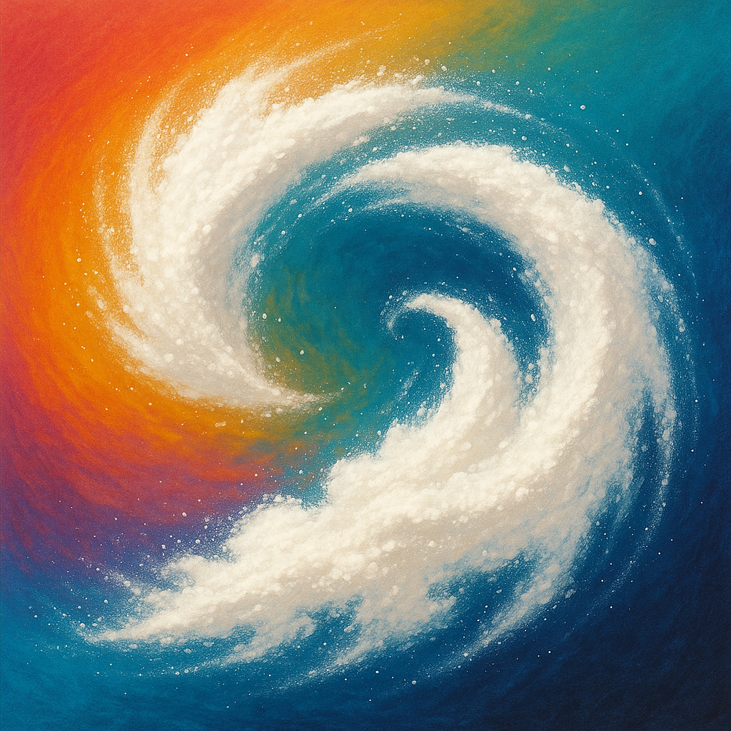 Colorful spiral design representing creatine monohydrate sachet packaging