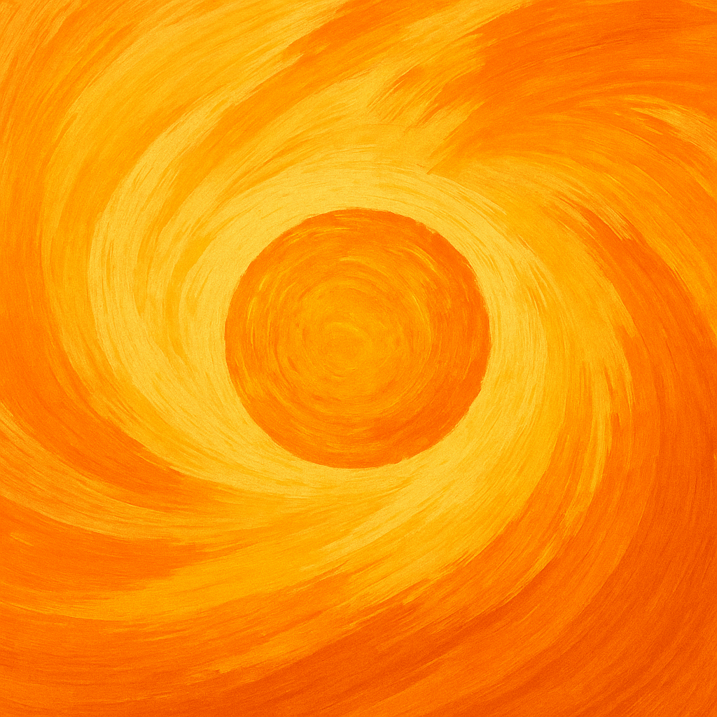 Swirling orange design representing collagen peptide sachet packaging